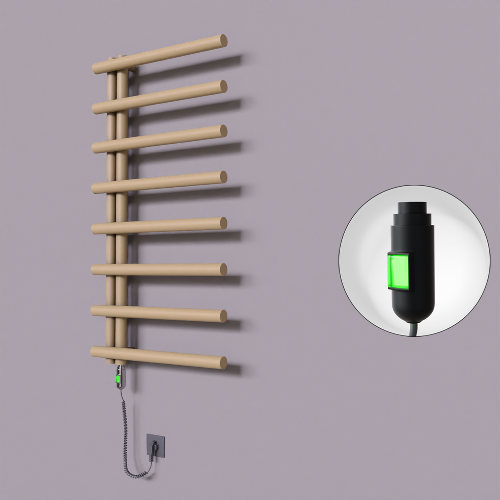 Tuna Dekoratif Elektrikli Havlupan 600x1150 Kapuçino (On/Off Düğmeli) 600W - 1