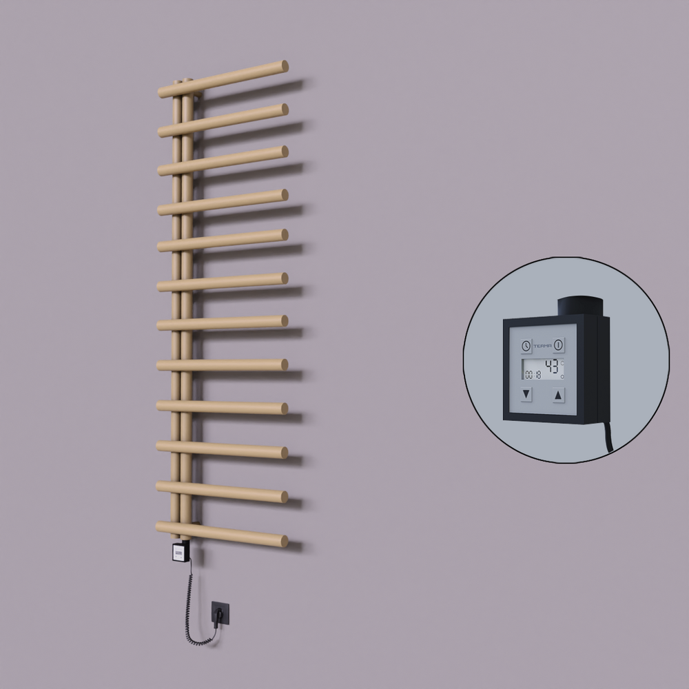 Tuna Dekoratif Elektrikli Havlupan 600x1750 Kapuçino (KTX3 Termostat) 1000W Spiral Kablolu - 1