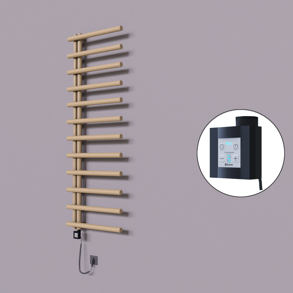 Tuna Dekoratif Elektrikli Havlupan 600x1750 Kapuçino (KTX4 Termostat) 1000W Spiral Kablolu - 1