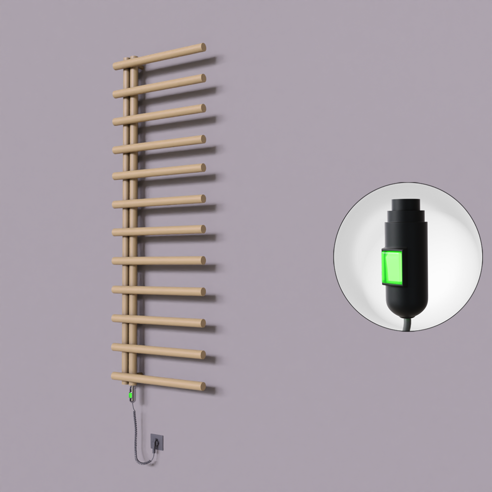 Tuna Dekoratif Elektrikli Havlupan 600x1750 Kapuçino (On/Off Düğmeli) 900W - 1