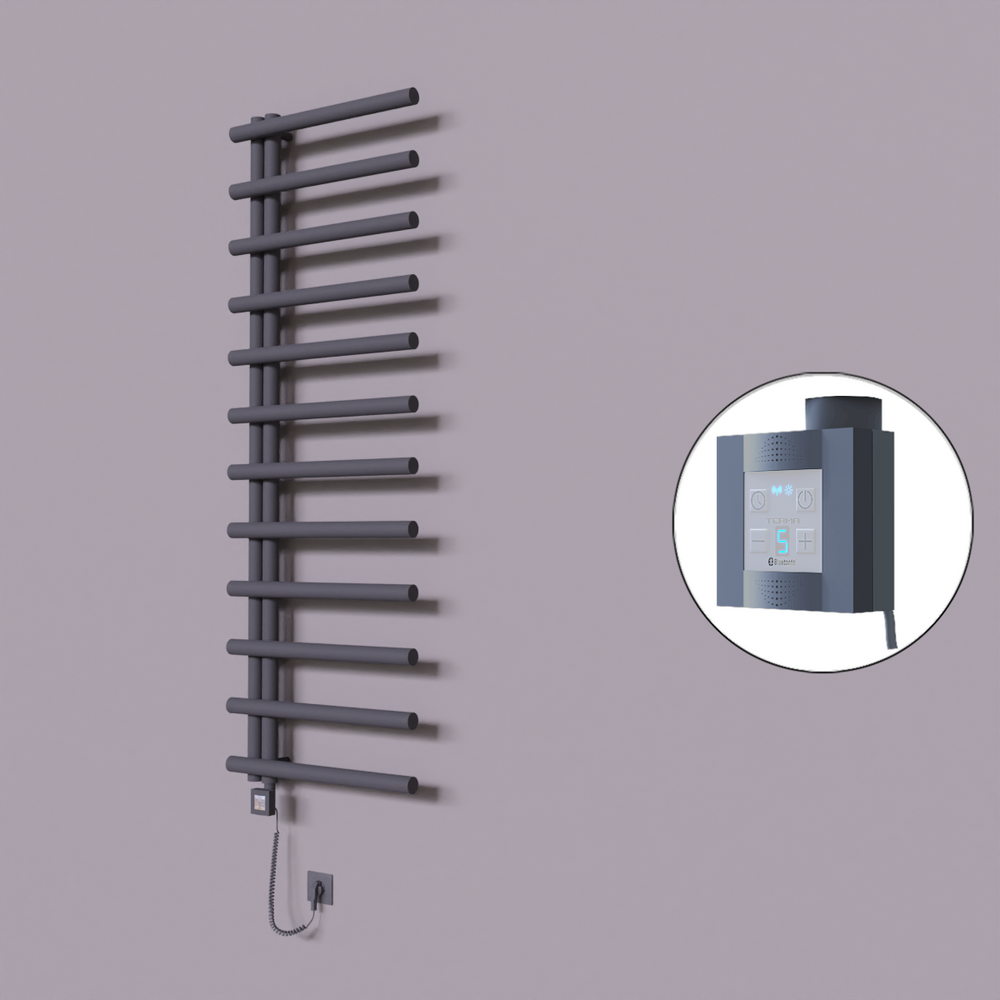 Tuna Dekoratif Elektrikli Havlupan 600x1750 Koyu Antrasit (KTX4 Termostat) 1000W Spiral Kablolu - 1