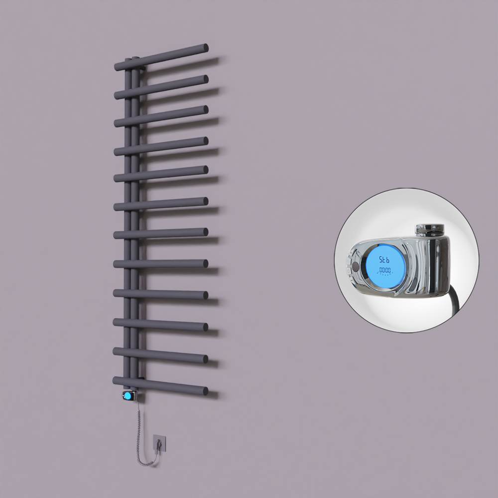 Tuna Dekoratif Elektrikli Havlupan 600x1750 Koyu Antrasit (Musa Termostat) 900W - 1