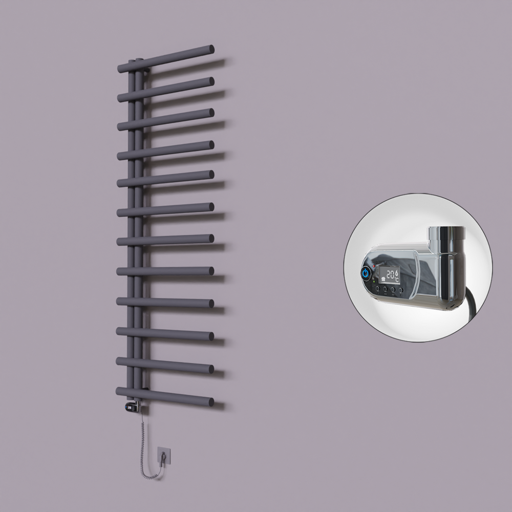Tuna Dekoratif Elektrikli Havlupan 600x1750 Koyu Antrasit (Thesis Termostat) 900W - 1