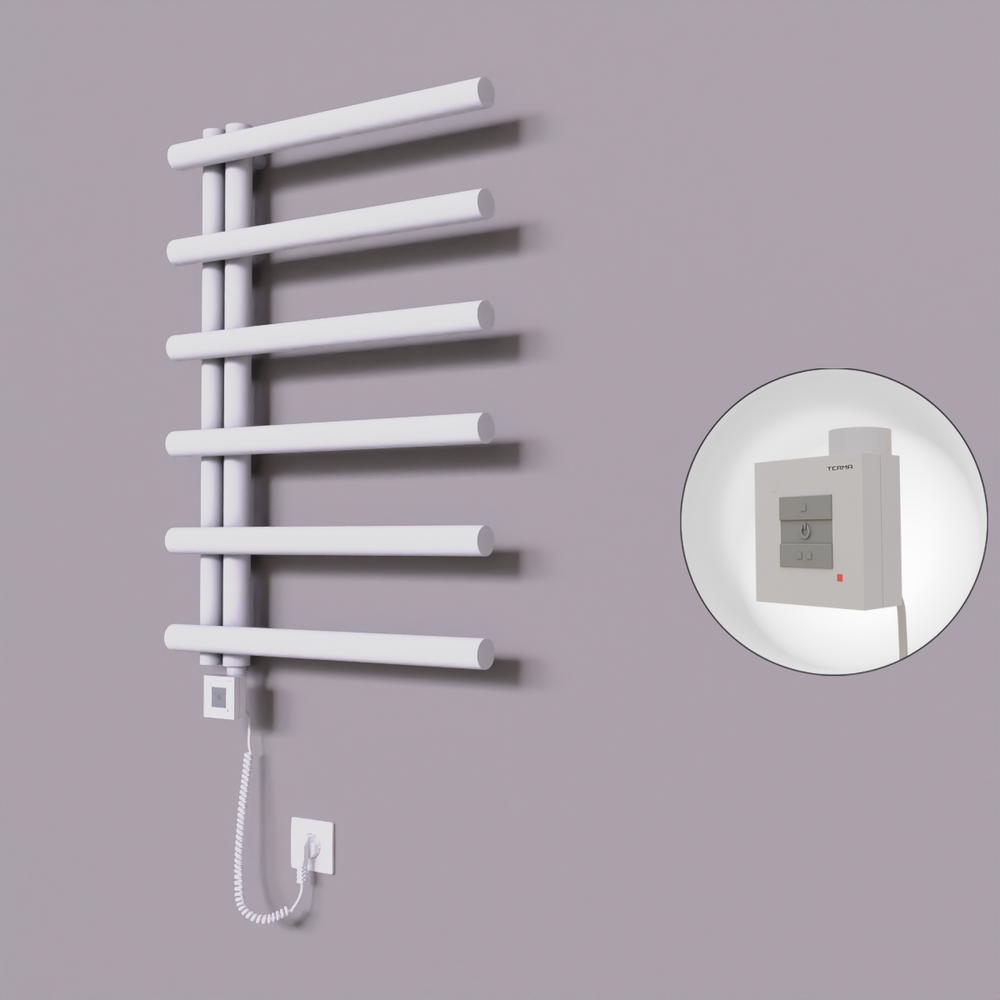 Tuna Dekoratif Elektrikli Havlupan 600x850 Beyaz (KTX1 Termostat) 300W Spiral Kablolu - 1