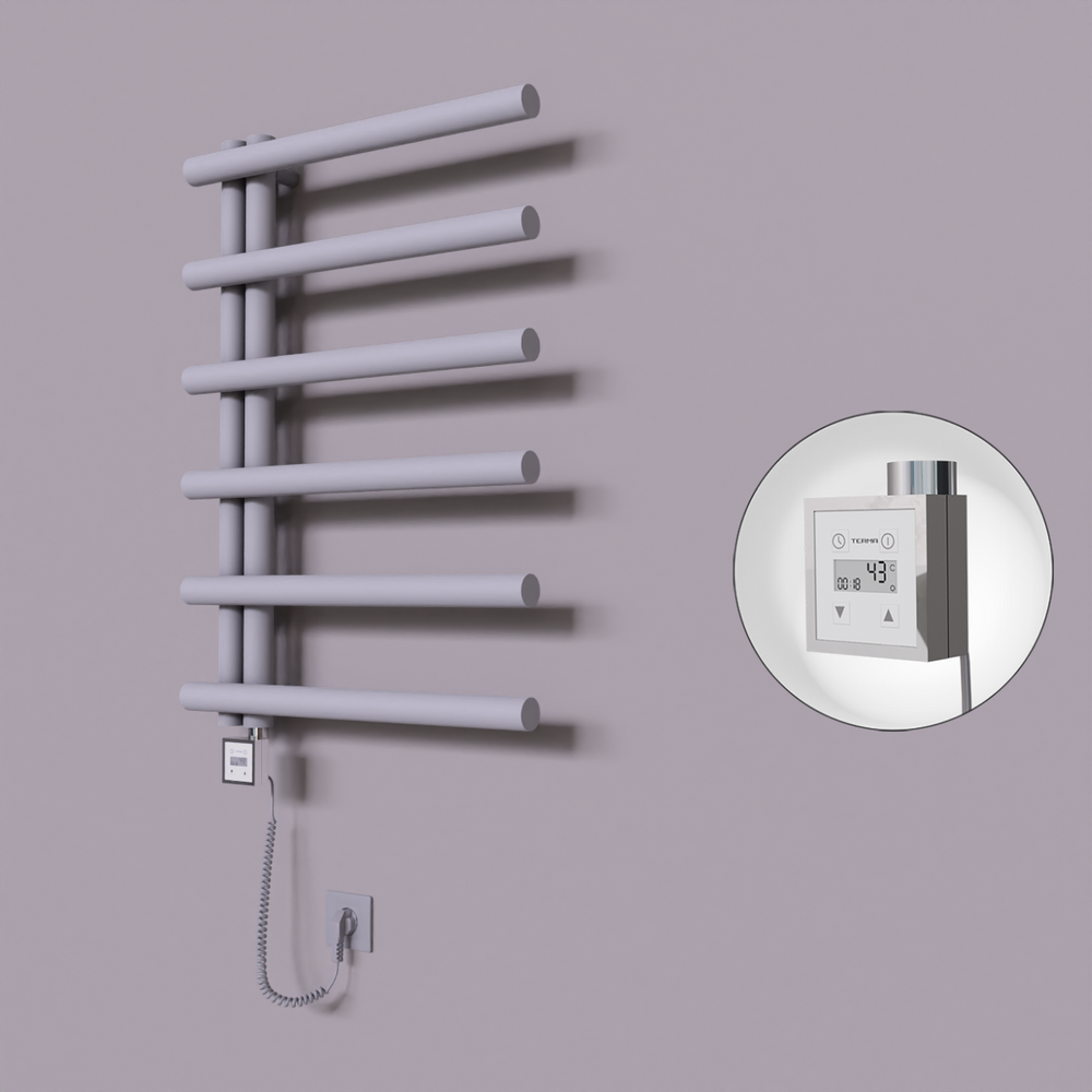 Tuna Dekoratif Elektrikli Havlupan 600x850 Gri (KTX3 Termostat) 300W Spiral Kablolu - 1