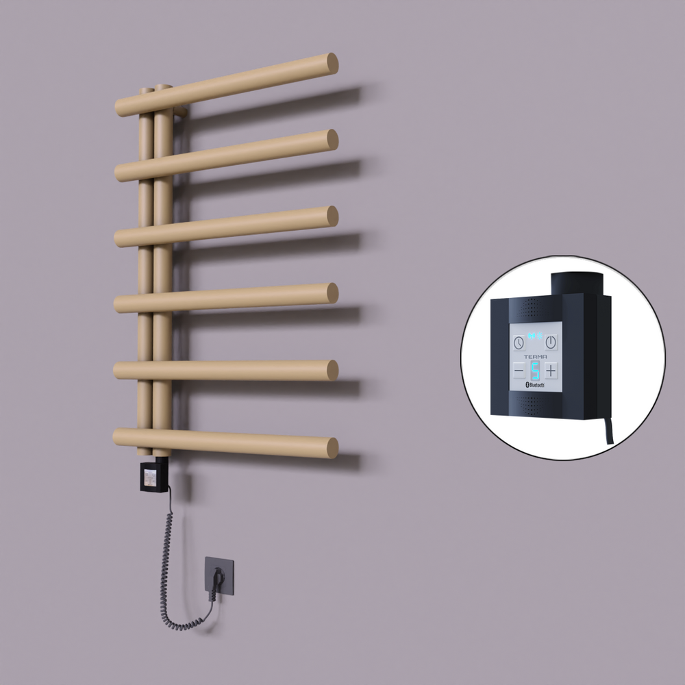Tuna Dekoratif Elektrikli Havlupan 600x850 Kapuçino (KTX4 Termostat) 300W Spiral Kablolu - 1