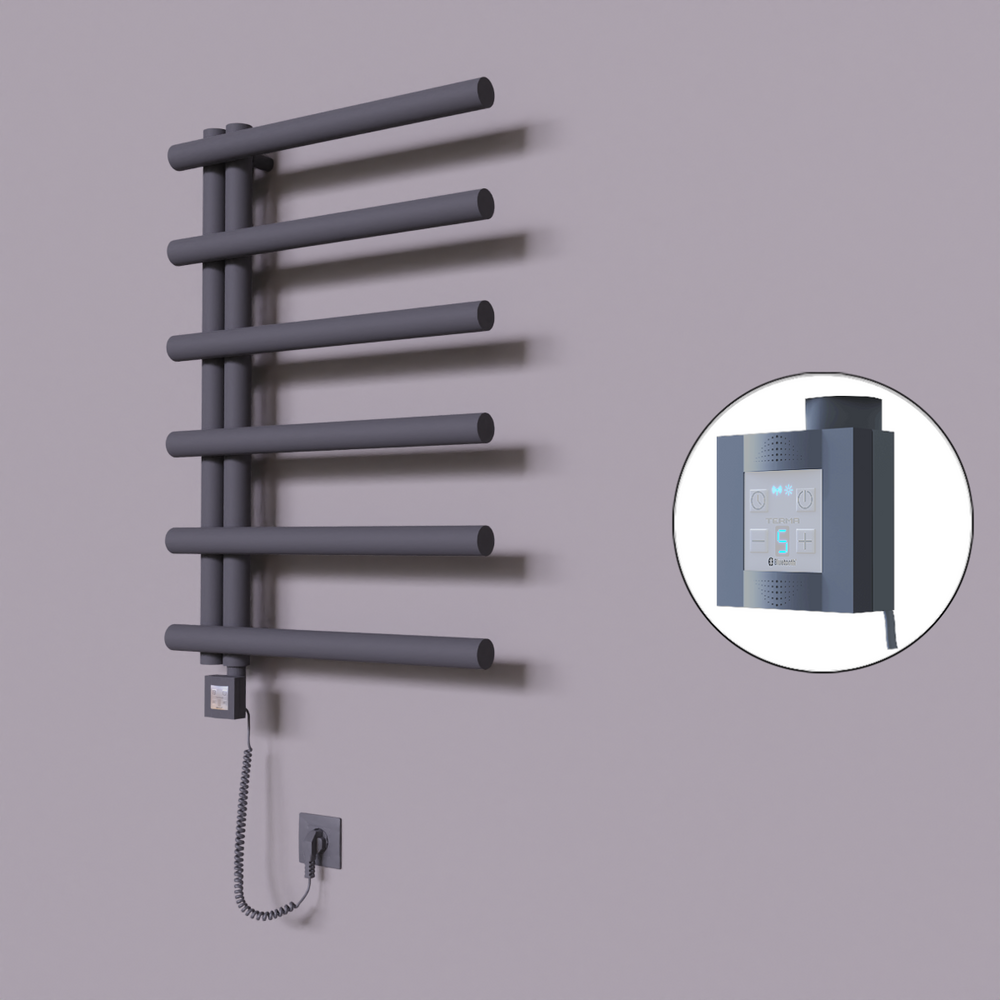 Tuna Dekoratif Elektrikli Havlupan 600x850 Koyu Antrasit (KTX4 Termostat) 300W Spiral Kablolu - 1