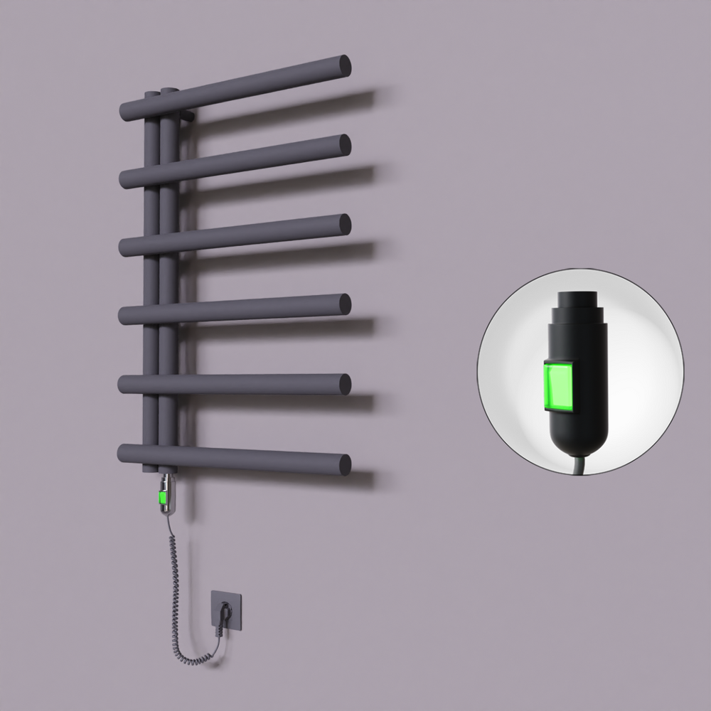 Tuna Dekoratif Elektrikli Havlupan 600x850 Koyu Antrasit (On/Off Düğmeli) 300W - 1