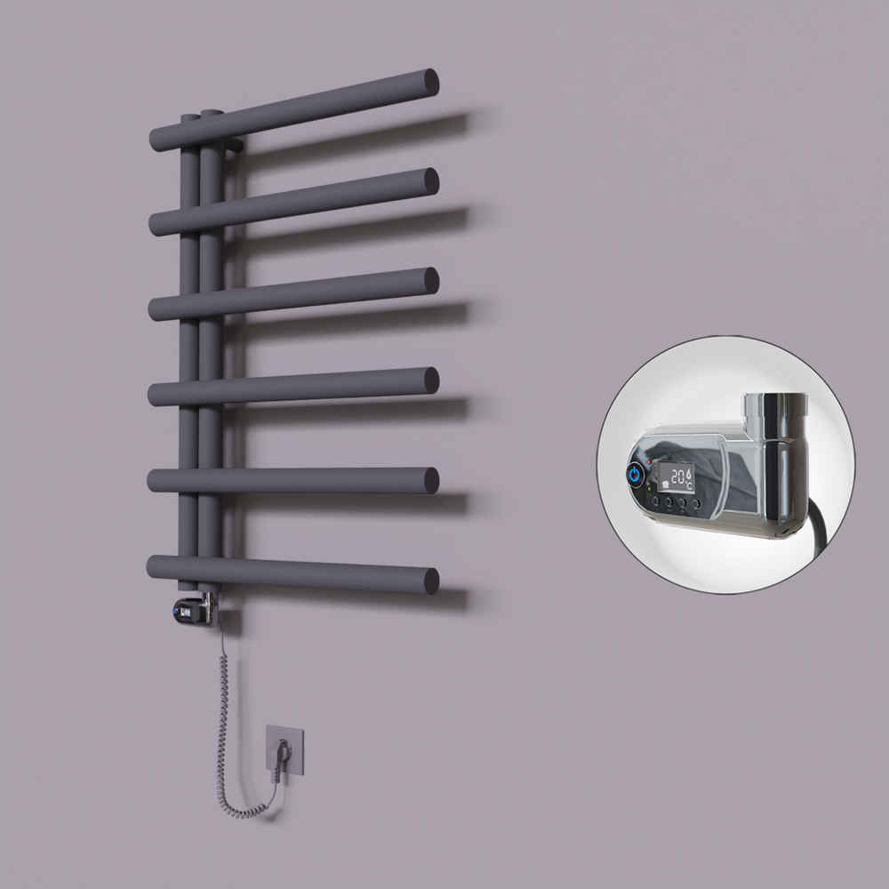 Tuna Dekoratif Elektrikli Havlupan 600x850 Koyu Antrasit (Thesis Termostat) 300W - 1
