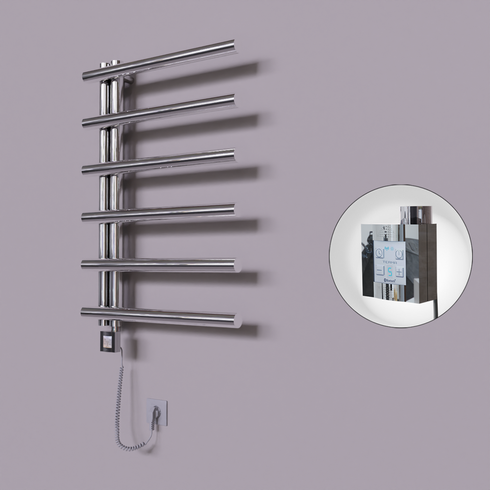 Tuna Dekoratif Elektrikli Havlupan 600x850 Krom (KTX4 Termostat) 200W Spiral Kablolu - 1