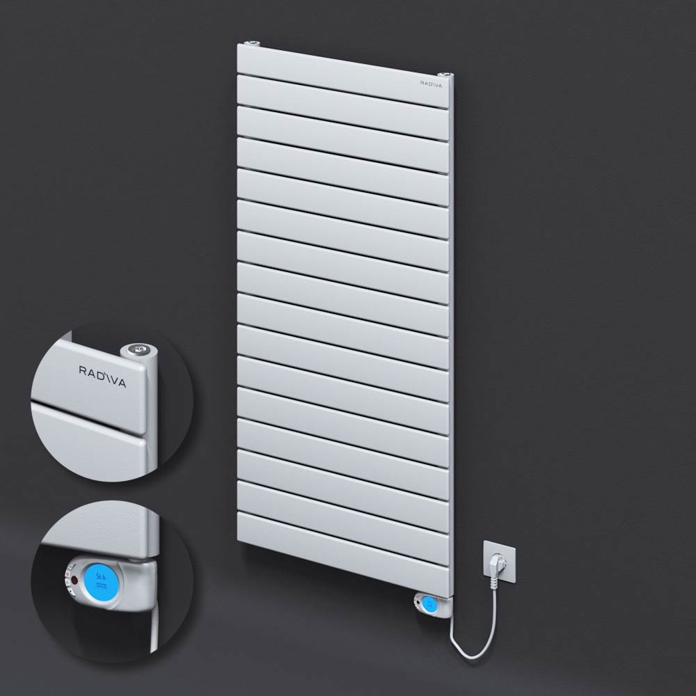 Type 10H Electric Steel Decorative Radiator 1180x600 White (Musa Thermostat) 900W - 1