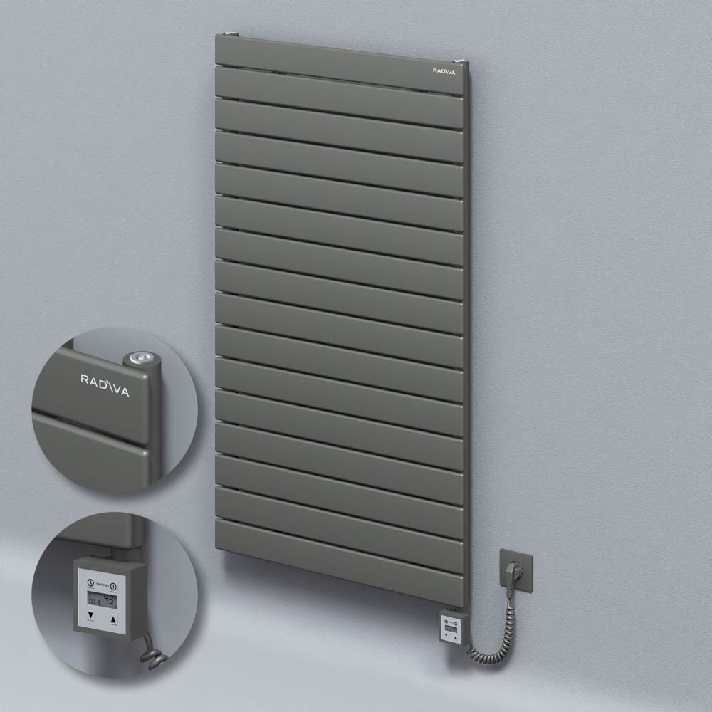Type 10H Electric Steel Decorative Radiator 1180x700 Anthracite (KTX3 Thermostat) 1000W Spiral Cable - 1