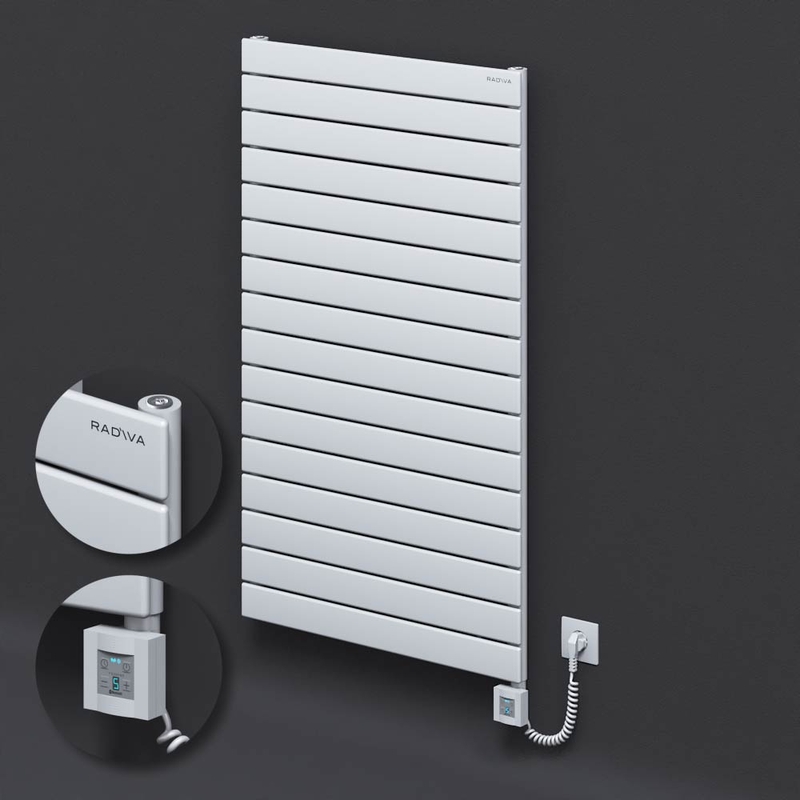 Type 10H Electric Steel Decorative Radiator 1180x700 White (KTX4 Thermostat) 1000W Spiral Cable 