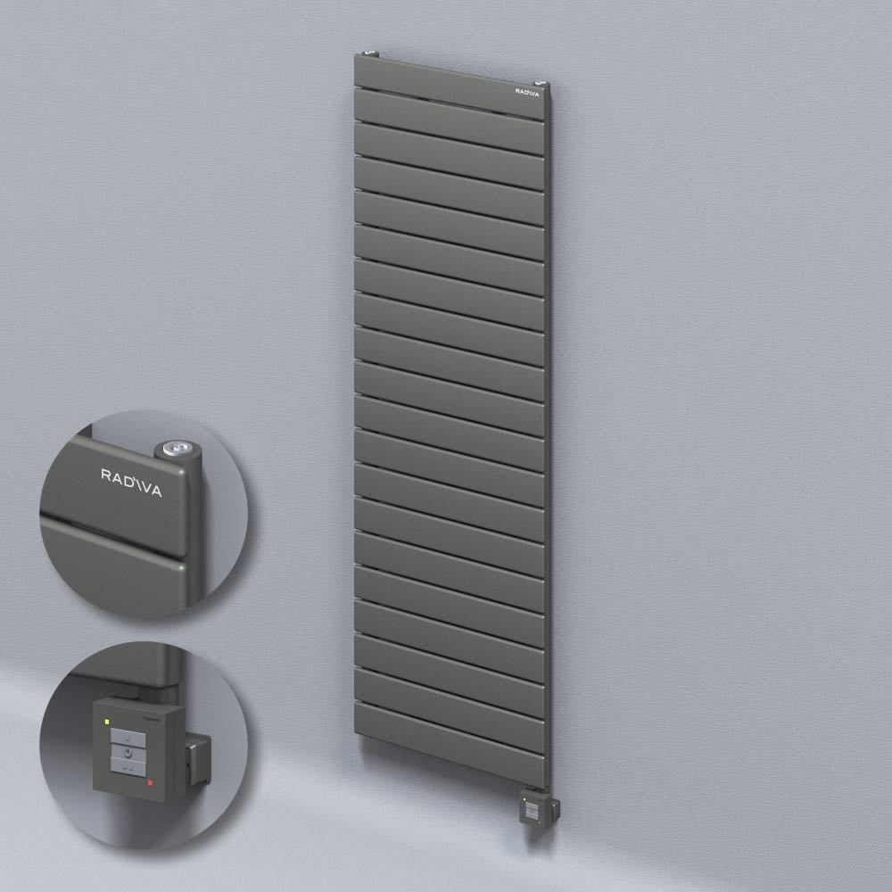 Type 10H Electric Steel Decorative Radiator 1476x500 Anthracite (KTX1 Thermostat) 1000W - 1