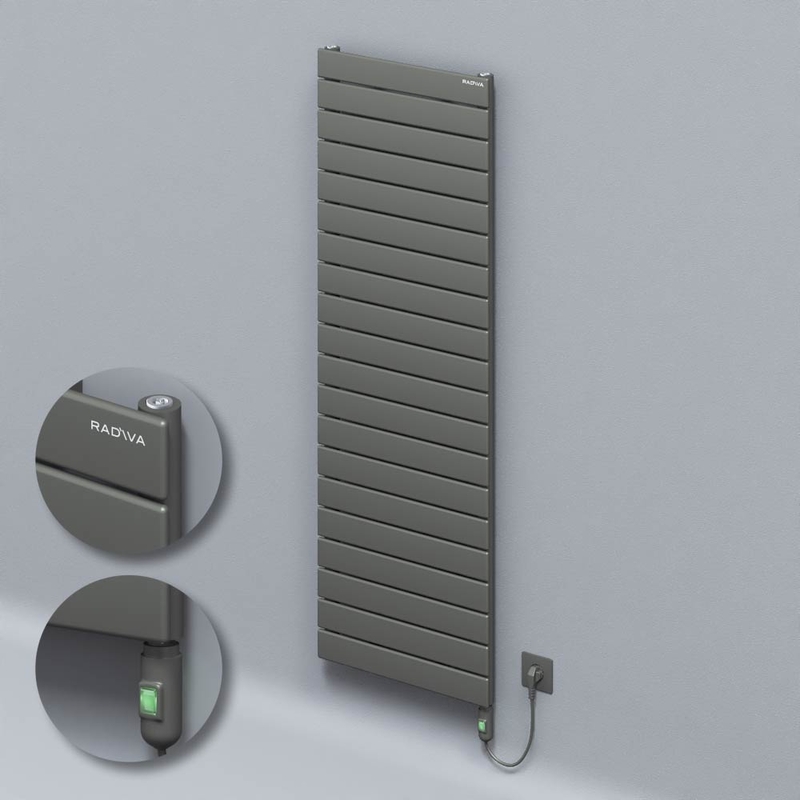 Type 10H Electric Steel Decorative Radiator 1476x500 Anthracite (On/Off Button) 900W 
