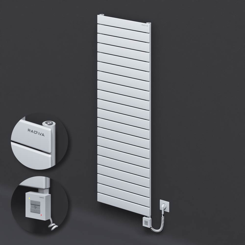 Type 10H Electric Steel Decorative Radiator 1476x500 White (KTX1 Thermostat) 1000W Spiral Cable 