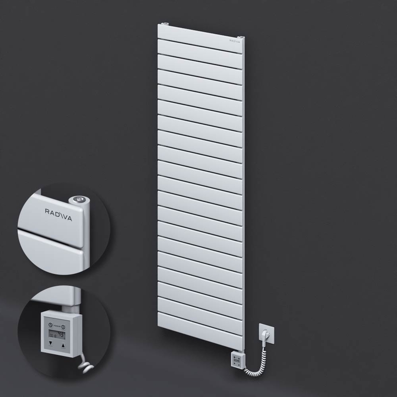 Type 10H Electric Steel Decorative Radiator 1476x500 White (KTX3 Thermostat) 1000W Spiral Cable 