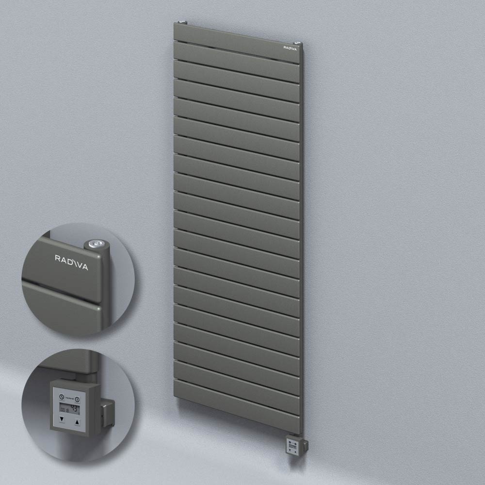 Type 10H Electric Steel Decorative Radiator 1476x600 Anthracite (KTX3 Thermostat) 1000W - 1