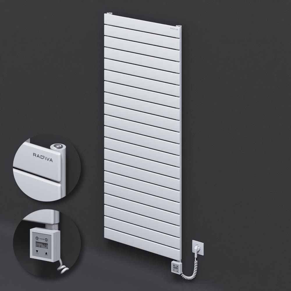Type 10H Electric Steel Decorative Radiator 1476x600 White (KTX3 Thermostat) 1000W Spiral Cable - 1