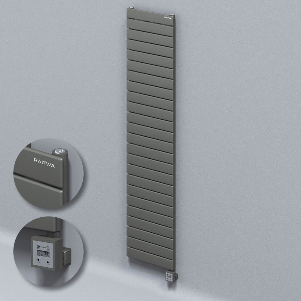 Type 10H Electric Steel Decorative Radiator 1772x400 Anthracite (KTX3 Thermostat) 1000W - 1