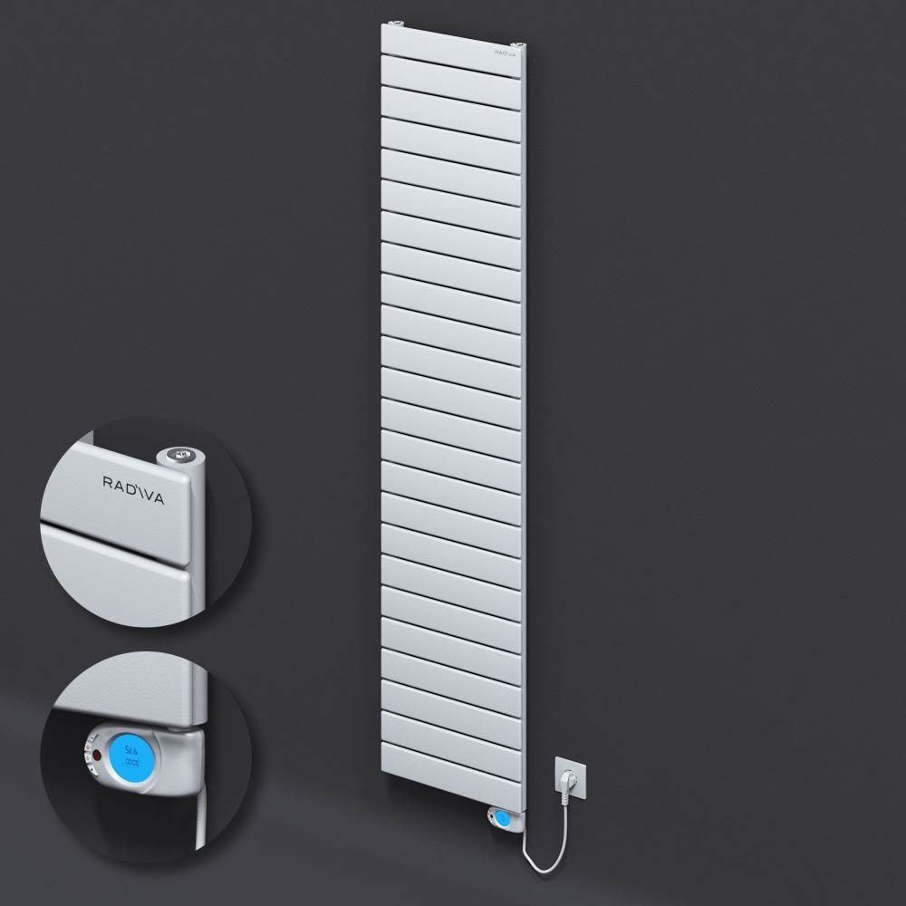 Type 10H Electric Steel Decorative Radiator 1772x400 White (Musa Thermostat) 900W - 1