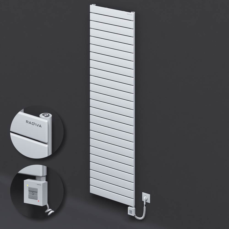Type 10H Electric Steel Decorative Radiator 1772x500 White (KTX1 Thermostat) 1000W Spiral Cable 