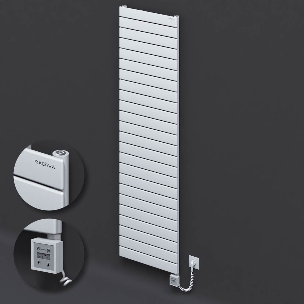Type 10H Electric Steel Decorative Radiator 1772x500 White (KTX3 Thermostat) 1000W Spiral Cable - 1