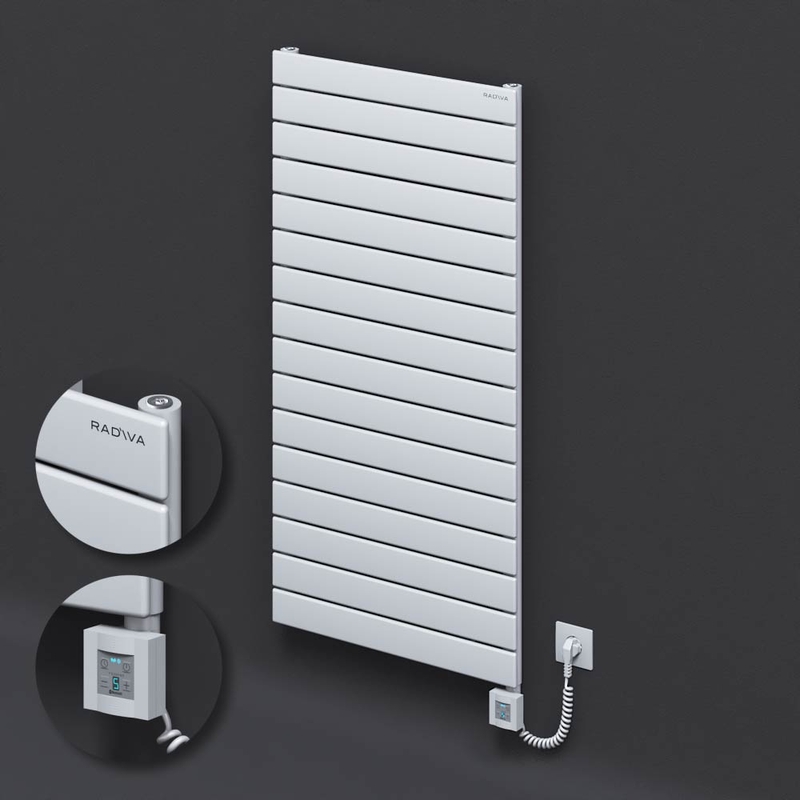 Type 10H Electric Steel Radiateur Décoratif 1180x600 Blanc (KTX4 Thermostat) 1000W Câble spiralé