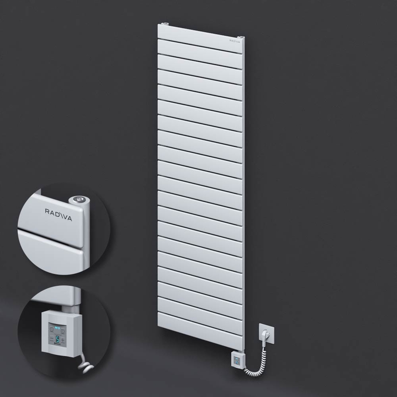 Type 10H Electric Steel Radiateur Décoratif 1476x500 Blanc (KTX4 Thermostat) 1000W Câble spiralé 
