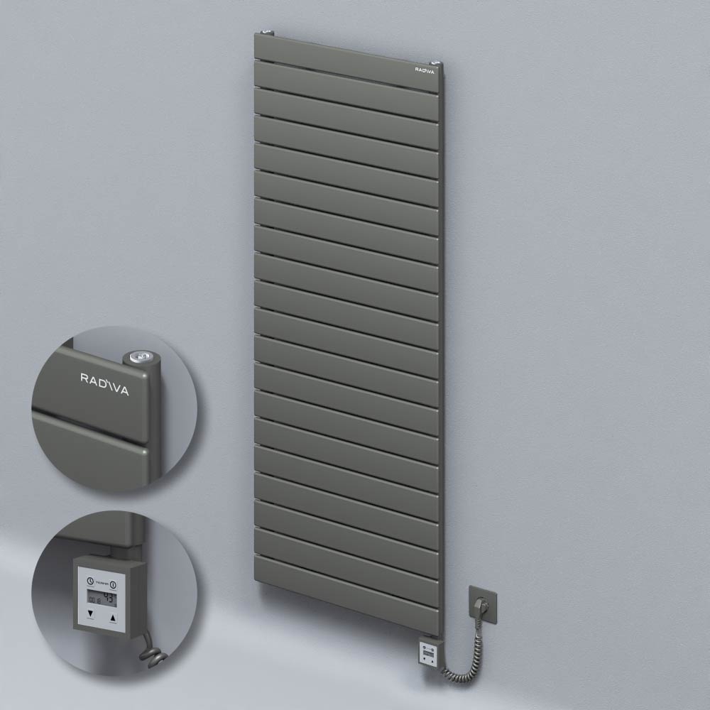 Type 10H Electric Steel Radiateur Décoratif 1476x600 Anthracite (KTX3 Thermostat) 1000W Câble spiralé - 1