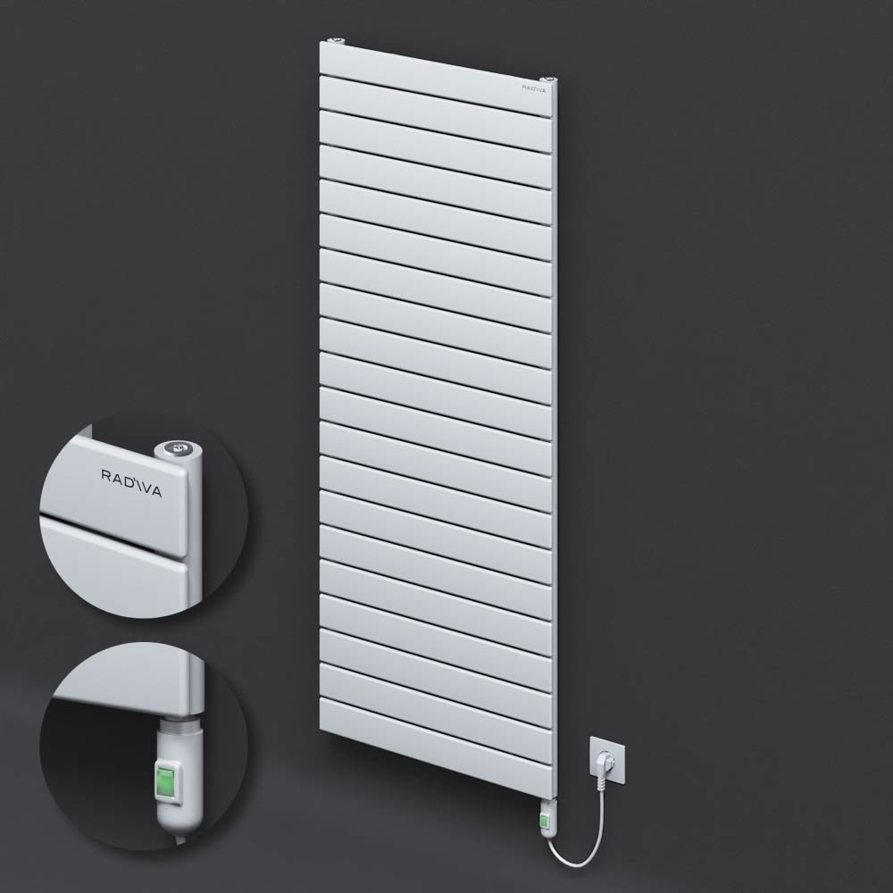 Type 10H Electric Steel Radiateur Décoratif 1476x600 Blanc (Bouton Marche/Arrêt) 900W - 1