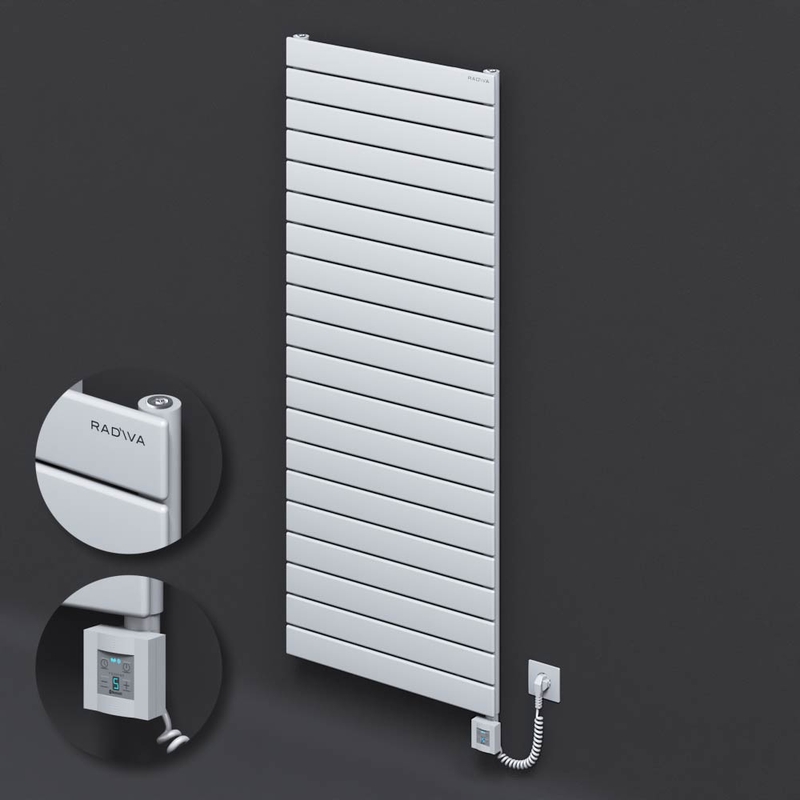 Type 10H Electric Steel Radiateur Décoratif 1476x600 Blanc (KTX4 Thermostat) 1000W Câble spiralé 
