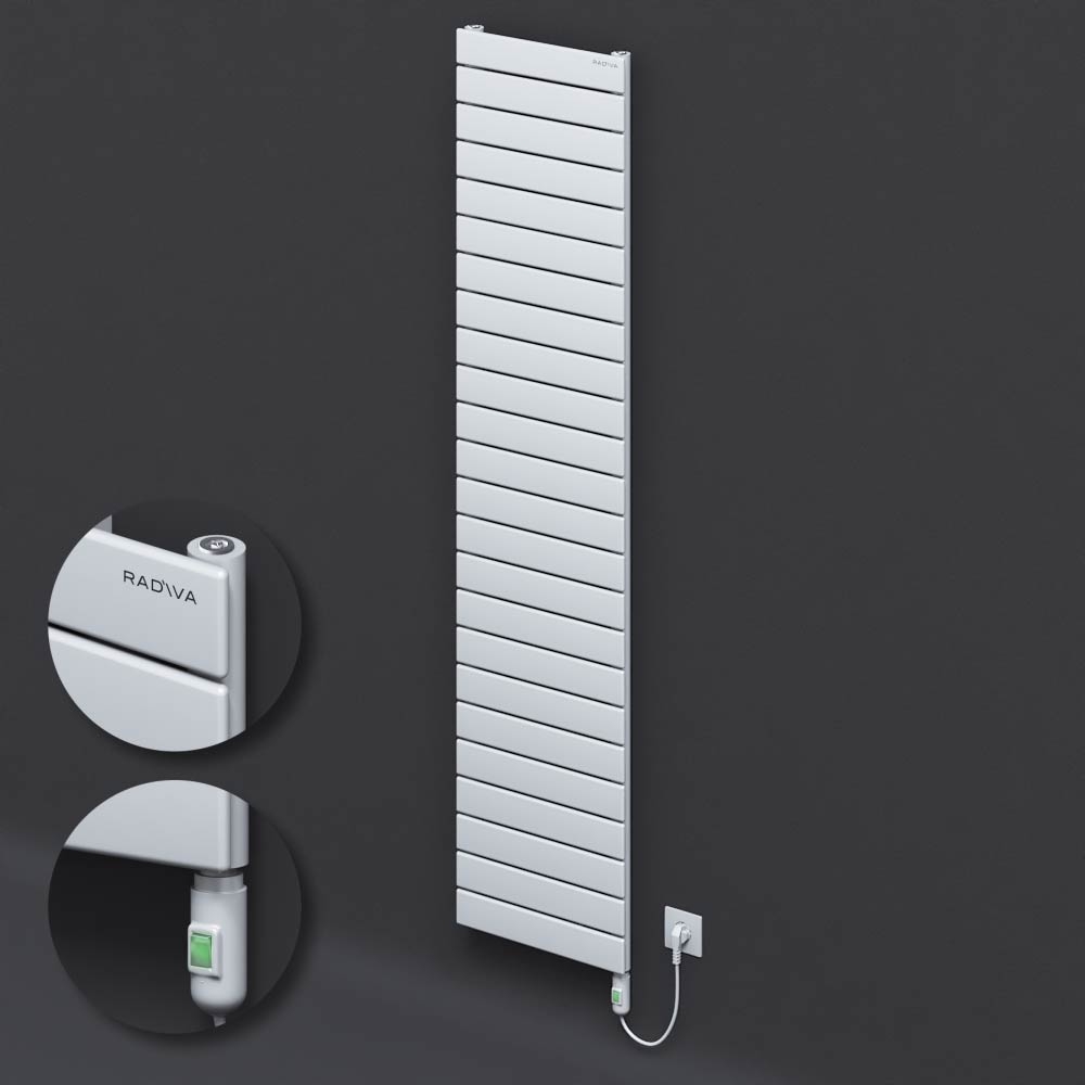 Type 10H Electric Steel Radiateur Décoratif 1772x400 Blanc (Bouton Marche/Arrêt) 900W - 1