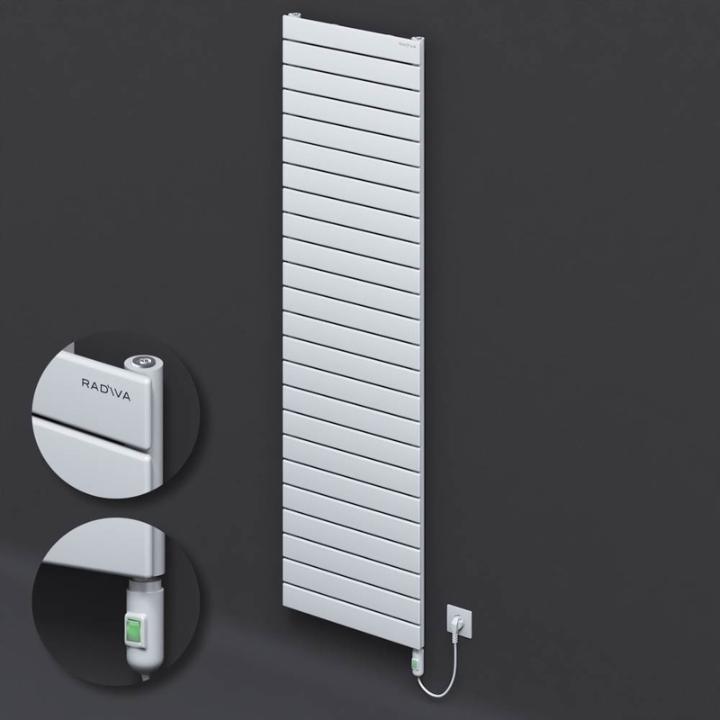 Type 10H Electric Steel Radiateur Décoratif 1772x500 Blanc (Bouton Marche/Arrêt) 900W 