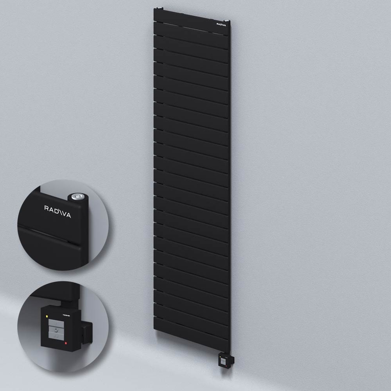 Type 10H Electric Steel Radiateur Décoratif 1772x500 Noir (KTX1 Thermostat) 1000W 