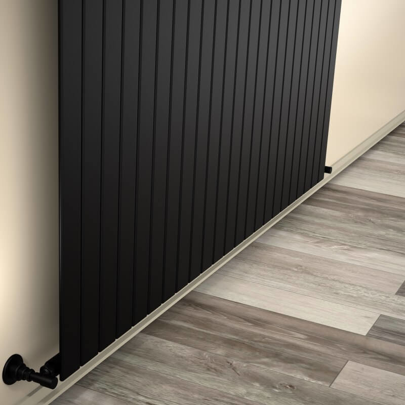 Type 10V Decorative Radiator 400x1624 Matte Black - 1