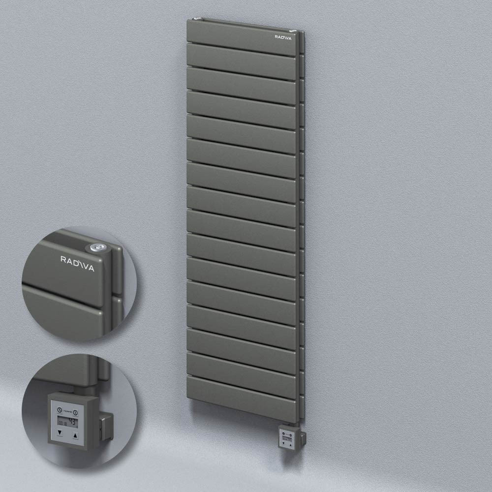 Type 20H Electric Steel Decorative Radiator 1180x400 Anthracite (KTX3 Thermostat) 1000W - 1