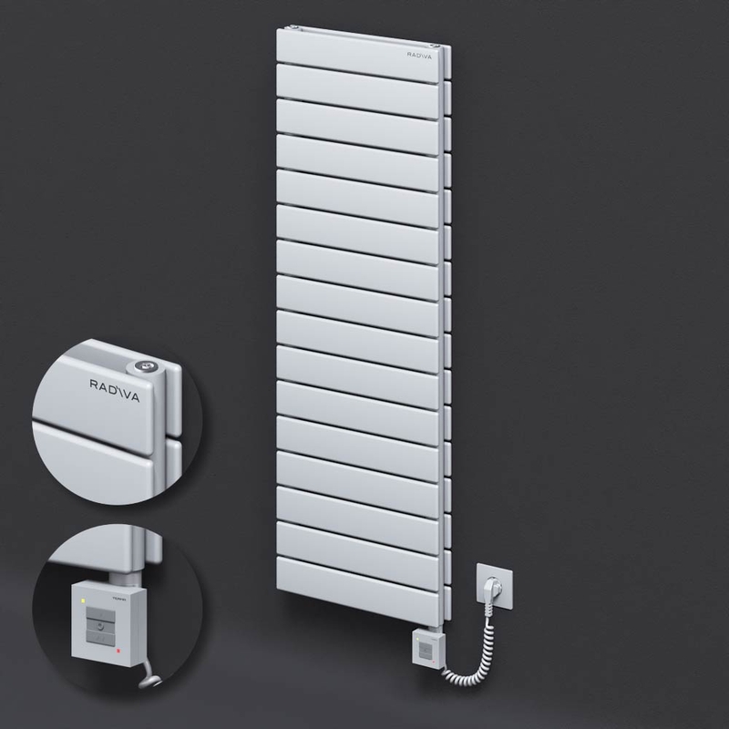 Type 20H Electric Steel Decorative Radiator 1180x400 White (KTX1 Thermostat) 1000W Spiral Cable 