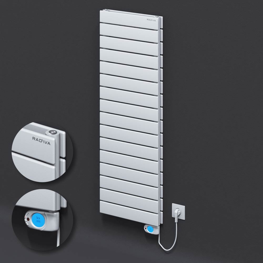 Type 20H Electric Steel Decorative Radiator 1180x400 White (Musa Thermostat) 900W - 1