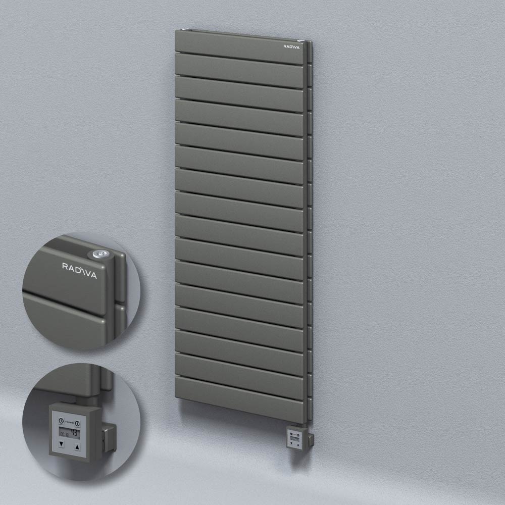 Type 20H Electric Steel Decorative Radiator 1180x500 Anthracite (KTX3 Thermostat) 1000W - 1