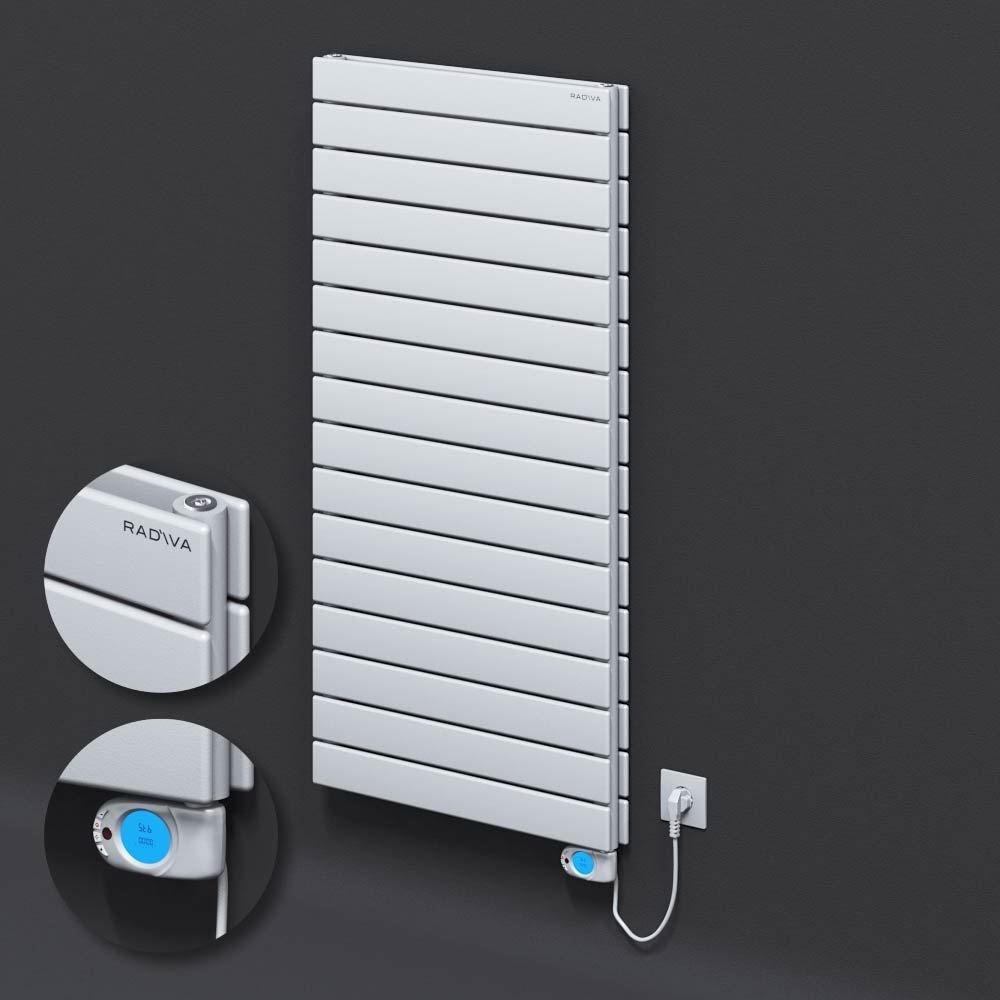 Type 20H Electric Steel Decorative Radiator 1180x600 White (Musa Thermostat) 1200W - 1