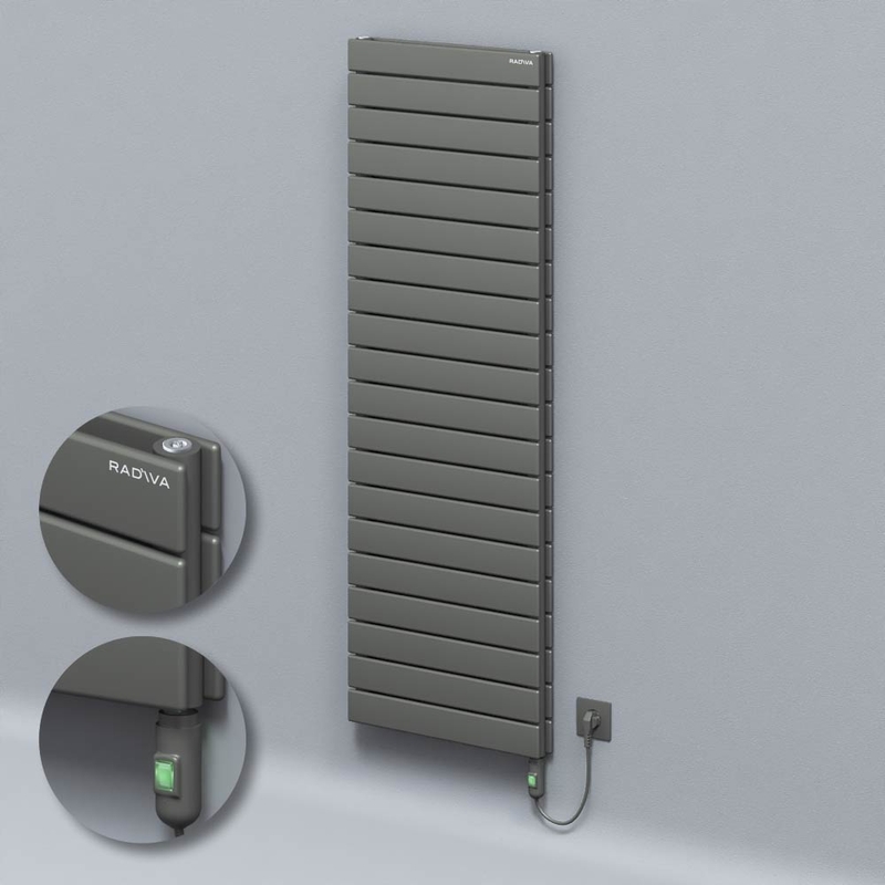 Type 20H Electric Steel Decorative Radiator 1476x500 Anthracite (On/Off Button) 1200W 