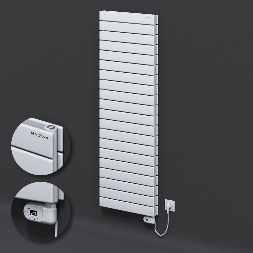 Type 20H Electric Steel Decorative Radiator 1476x500 White (Thesis Thermostat) 900W - 1