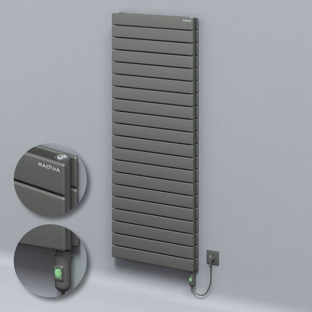 Type 20H Electric Steel Decorative Radiator 1476x600 Anthracite (On/Off Button) 1500W - 1