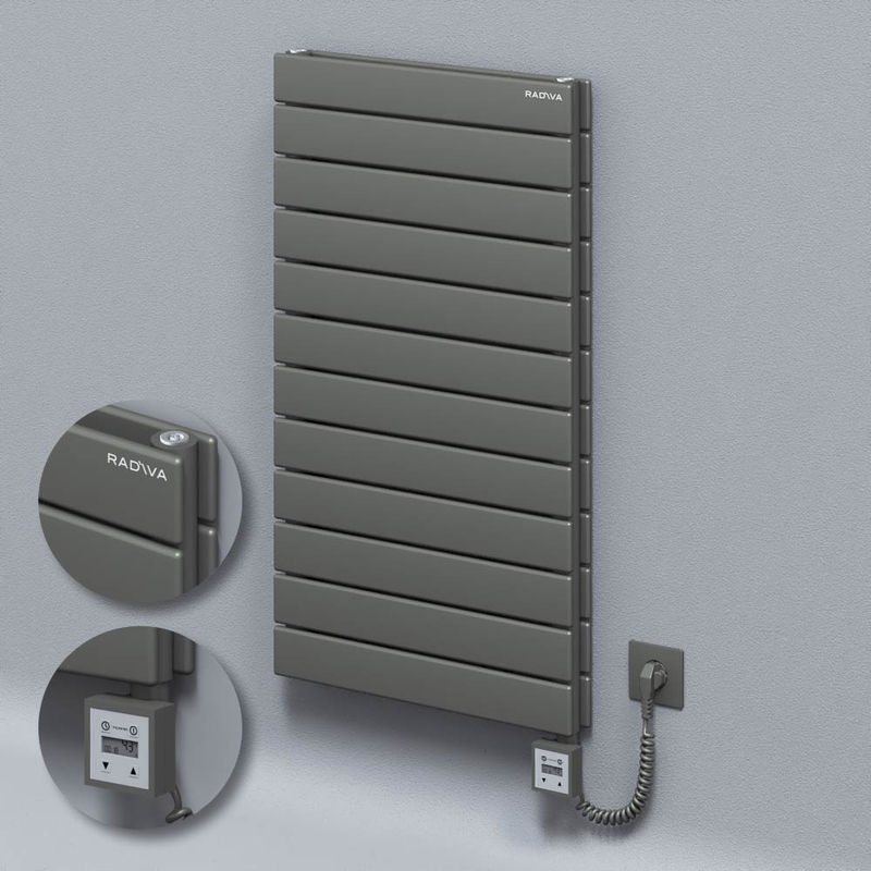 Type 20H Electric Steel Decorative Radiator 884x500 Anthracite (KTX3 Thermostat) 1000W Spiral Cable 