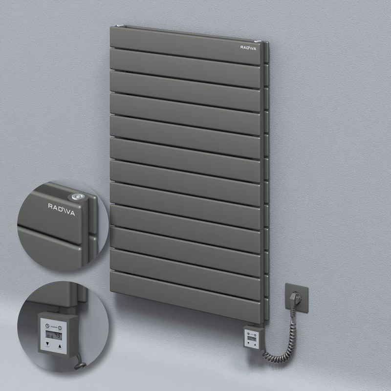 Type 20H Electric Steel Decorative Radiator 884x600 Anthracite (KTX3 Thermostat) 1000W Spiral Cable 