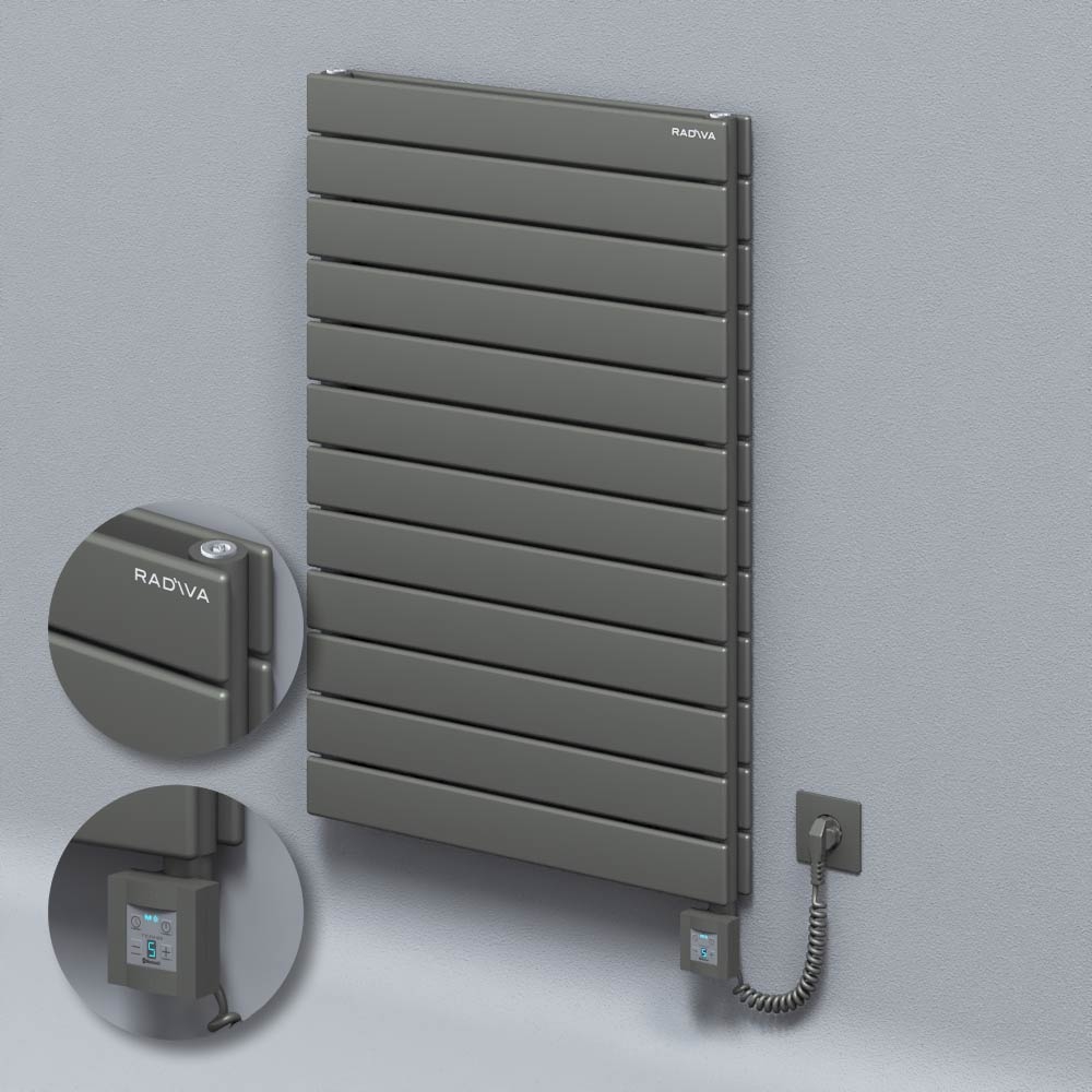 Type 20H Electric Steel Decorative Radiator 884x600 Anthracite (KTX4 Thermostat) 1000W Spiral Cable - 1