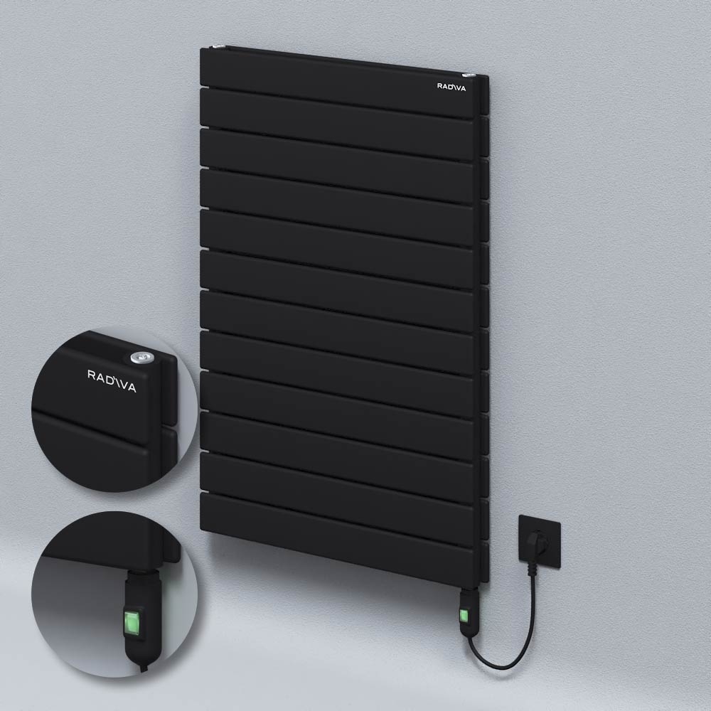 Type 20H Electric Steel Decorative Radiator 884x600 Black (On/Off Button) 900W - 1