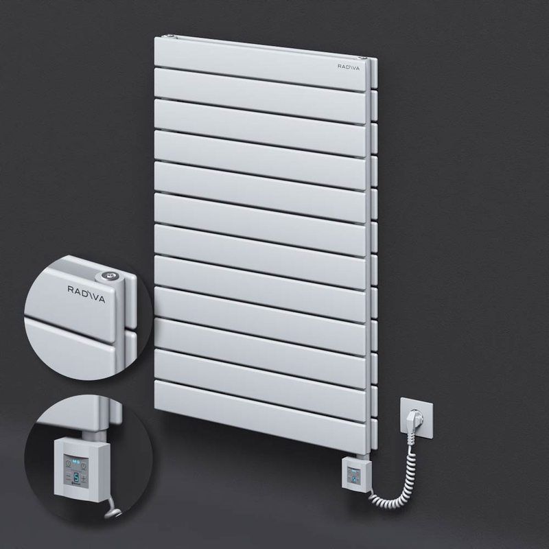 Type 20H Electric Steel Decorative Radiator 884x600 White (KTX4 Thermostat) 1000W Spiral Cable 