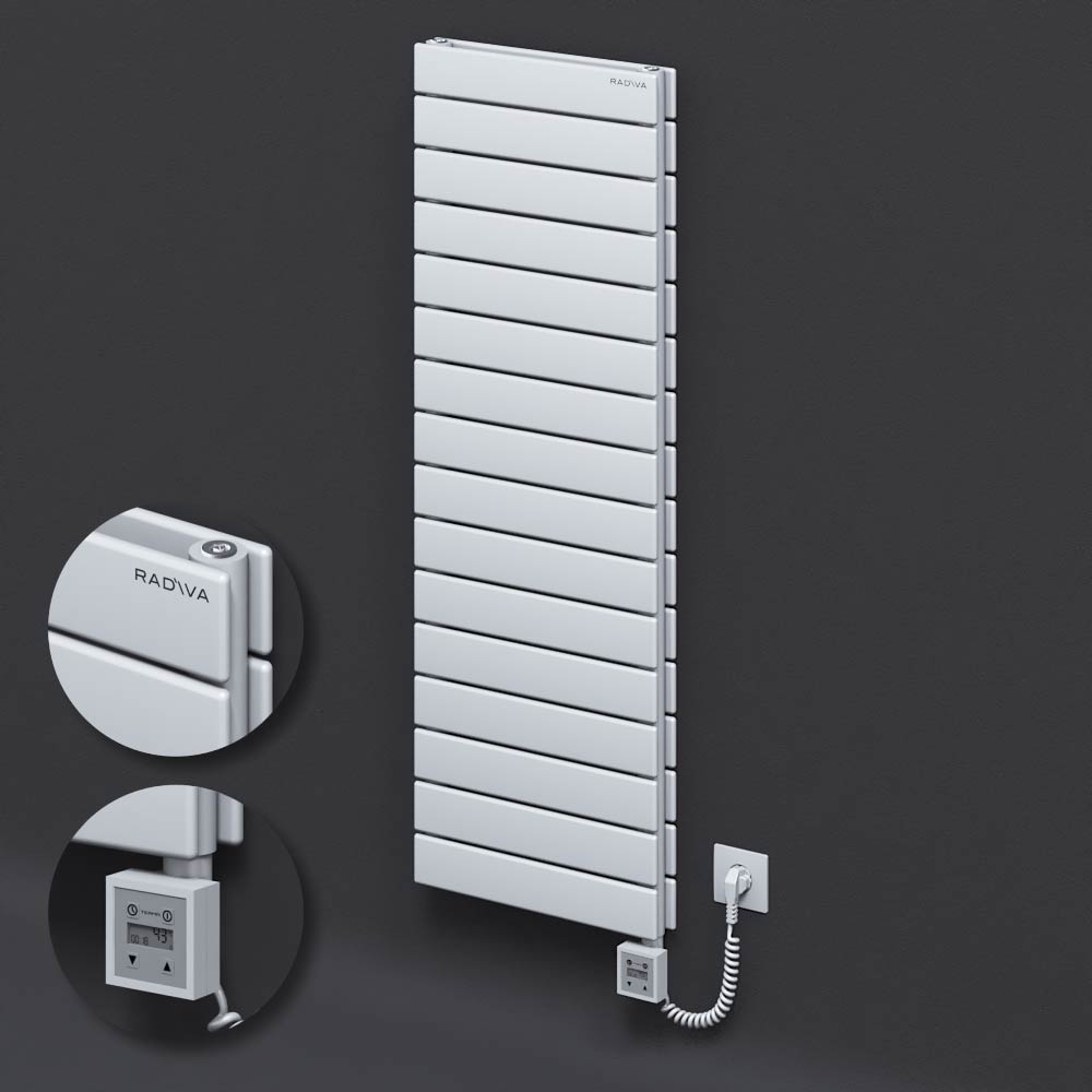 Type 20H Electric Steel Radiateur Décoratif 1180x400 Blanc (KTX3 Thermostat) 1000W Câble spiralé - 1